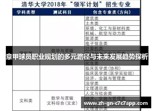 意甲球员职业规划的多元路径与未来发展趋势探析