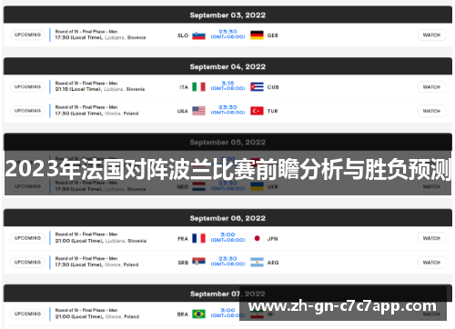 2023年法国对阵波兰比赛前瞻分析与胜负预测 2023年法国对阵波兰比赛前瞻分析与胜负预测